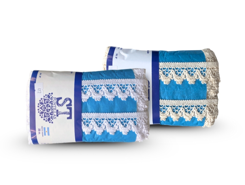 PUNTILLA ALGODON BLANCO-NATURAL ST 3CM X 20MTS