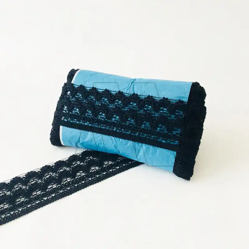 PUNTILLA ALGODON NEGRA ST 6 CM X 12 MTS