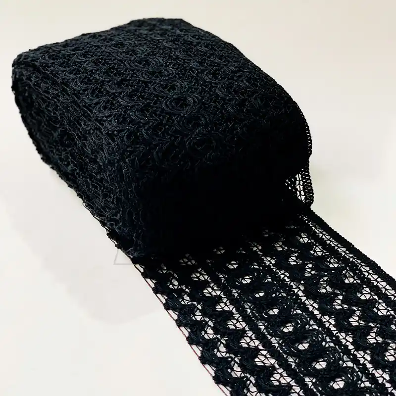 PUNTILLA ALGODON NEGRA ST 15 CM X 12 MTS