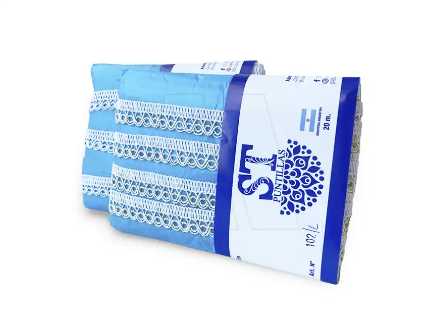 PUNTILLA ALGODON BLANCO CON LUREX ST 1,5 CM X 20 MTS
