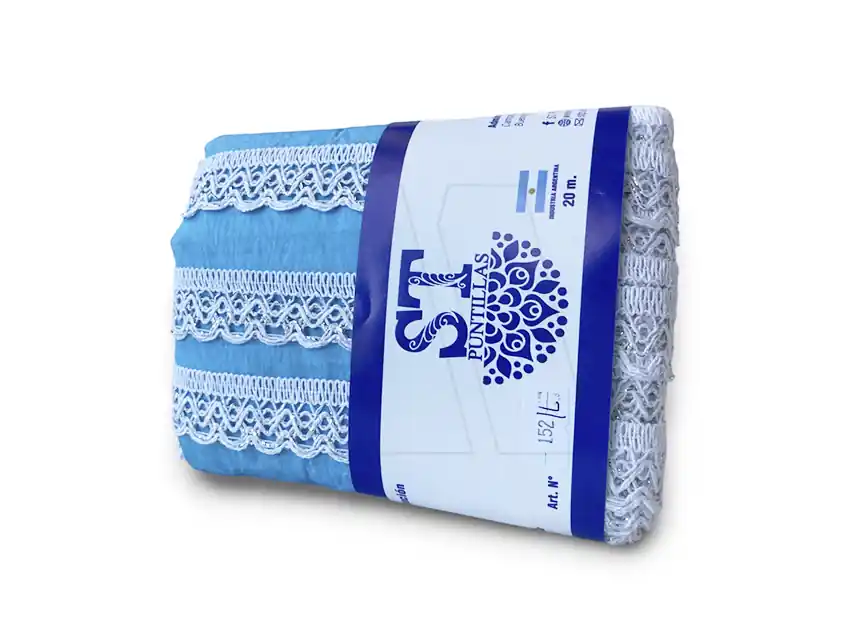 PUNTILLA ALGODON BLANCO CON LUREX ST 2,5 CM X 20 MTS
