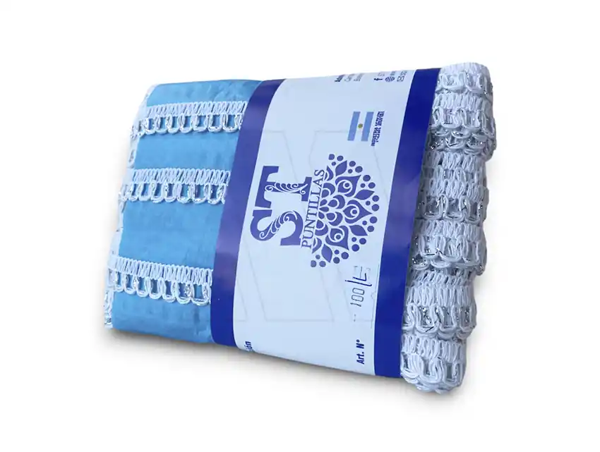 PUNTILLA ALGODON BLANCO CON LUREX ST 1,5 CM X 25 MTS