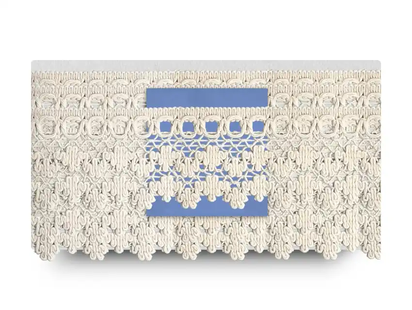 PUNTILLA ALGODON NATURAL 5 CM X 12 MTS