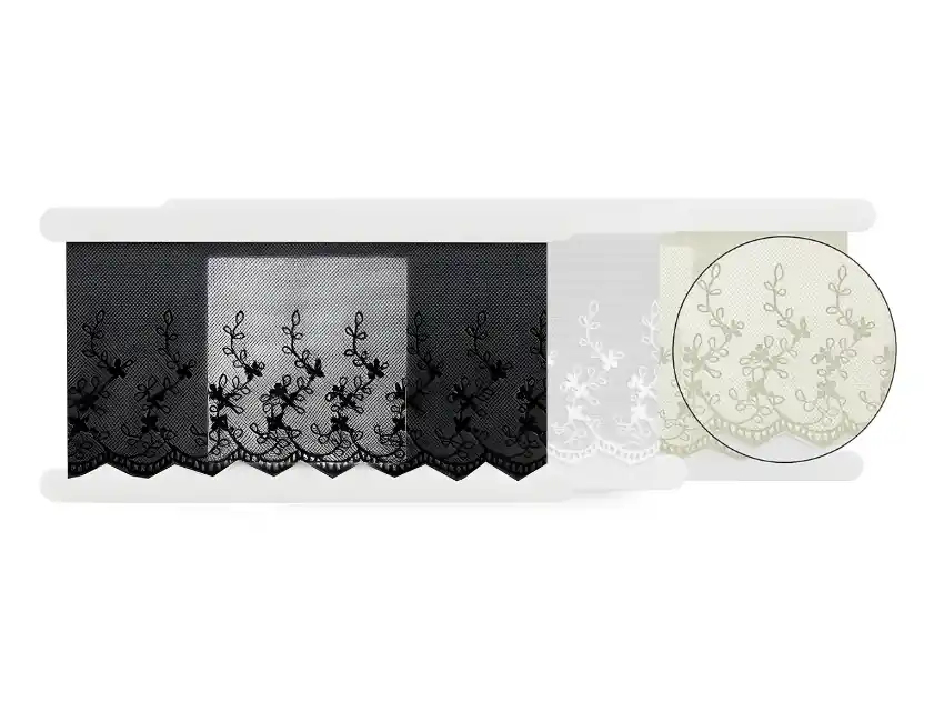 TUL BORDADO FLOR 10CM X 13,7 MTS