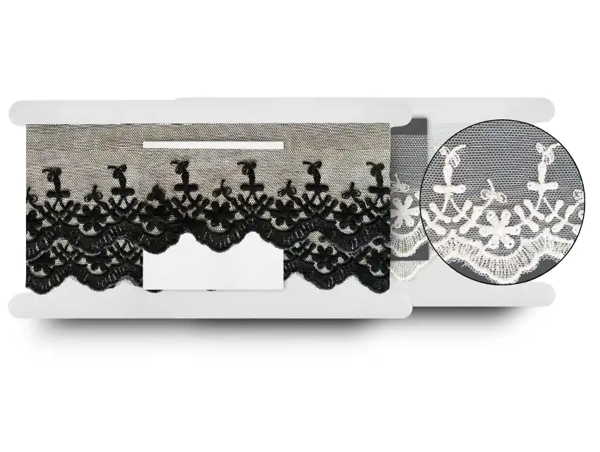 TUL BORDADO SILVESTRE 8,5CM X 10YDS