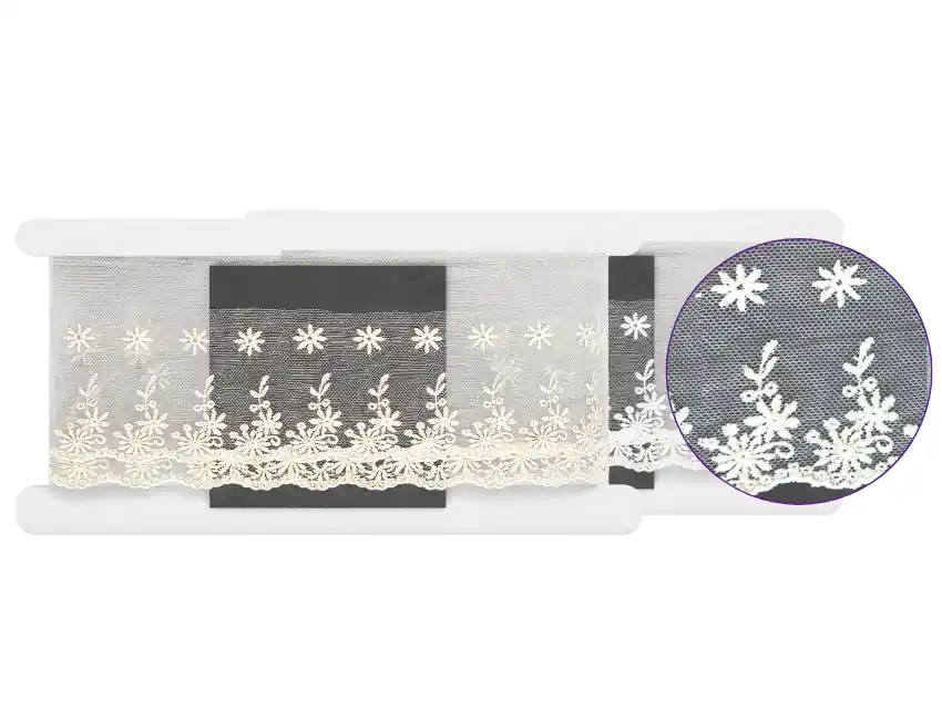 TUL BORDADO JARDIN 11CM X 10YDS