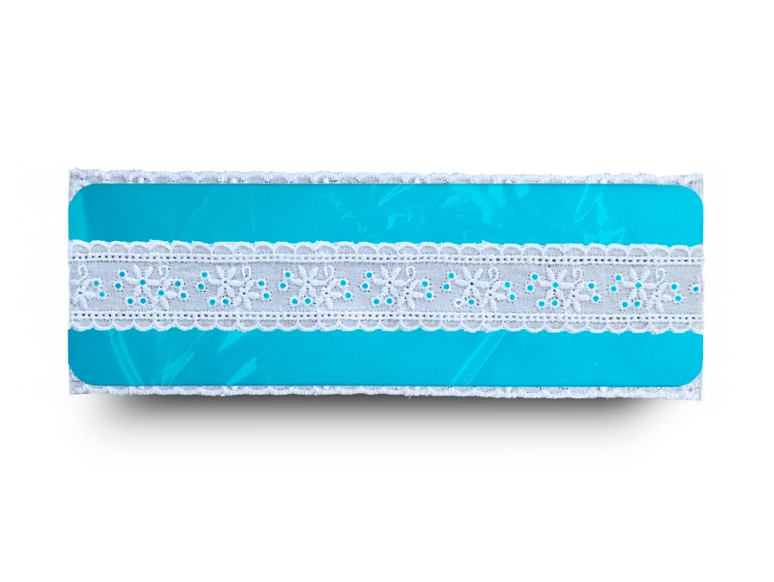 BRODERIE ENTREDOS ALGODON 2,7CM X 13,7 MTS 