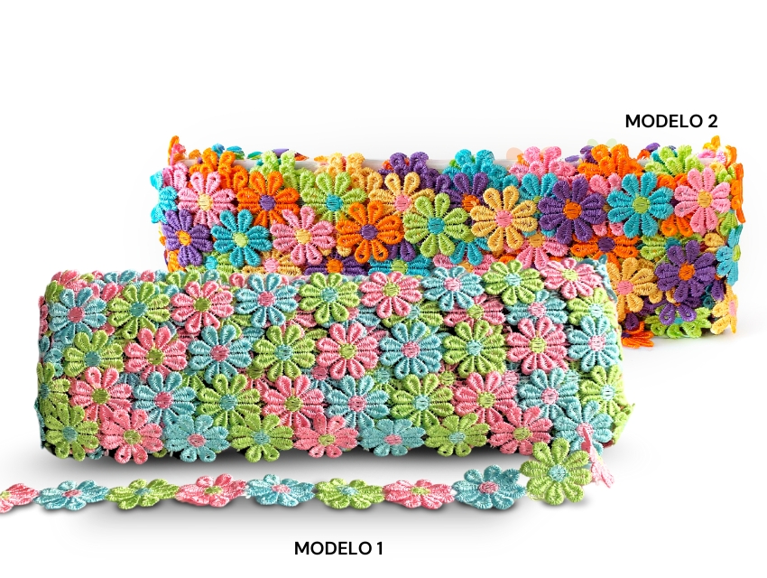 GUIPURE MARGARITA MULTICOLOR 25MM X 15YDS 