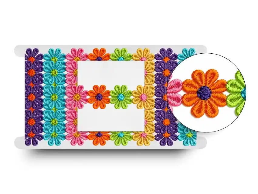 GUIPURE MARGARITA MULTICOLOR 2,5 CM X 13,7 MTS