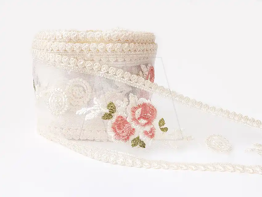 TUL BORDADO GEISHA 90 MM X 13,7 MTS