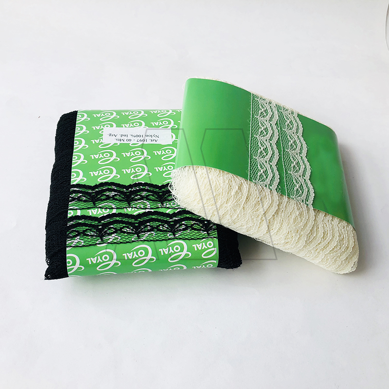 PUNTILLA NYLON NEGRO-HUESO 2CM X 40MTS